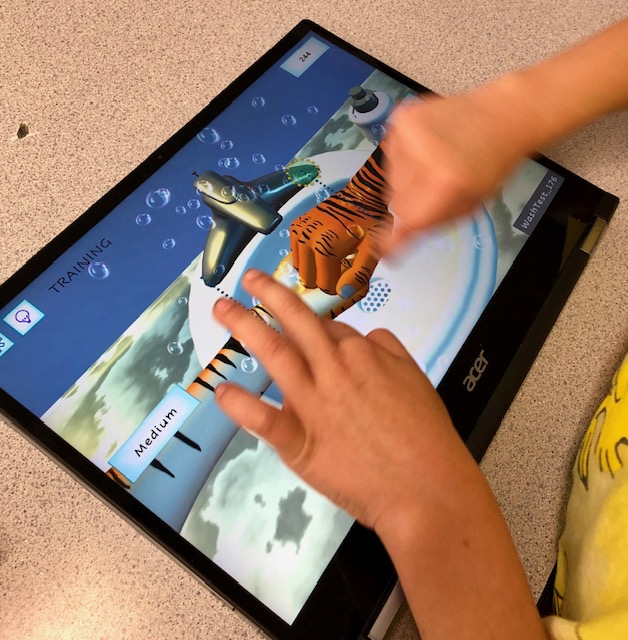 Observation of 2nd graders playing the Bubble Beats Handwashing Trainer