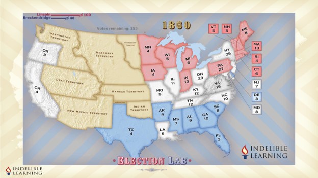 Election Lab Online: U.S. Presidential Election 1860. - Indelible Learning Election Lab Online: U.S. Presidential Election 1860.